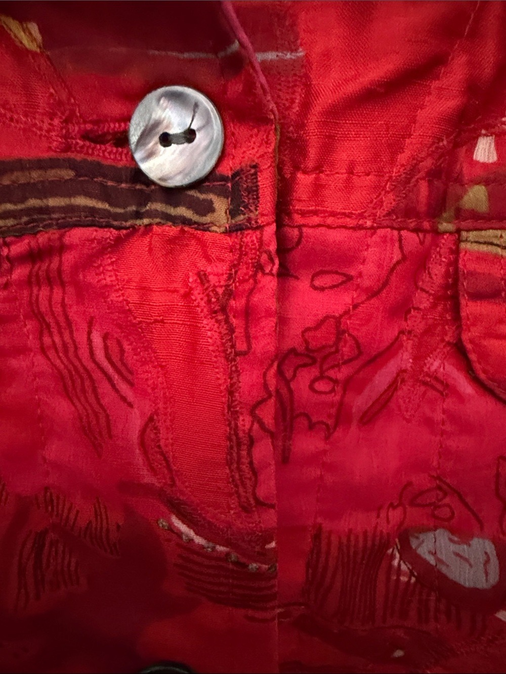 CHICO’S Vintage Raw Silk Embroidered Asian Art-to-Wear Jacket Size 3 (XL) - Picture 4 of 9